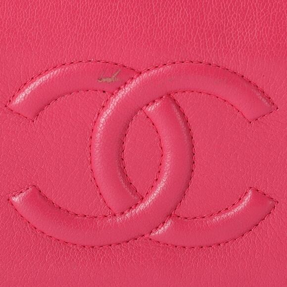CHANEL Long Wallet Pink Leather CC Logo - Picture 2 of 7
